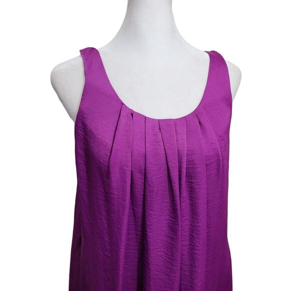 VNTG Corey P Purple Satin Shift Dress 6 Coquette Old Money Quietlux Minimalist - Picture 3 of 7